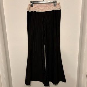 Ladies pants size large. Pin stripe and pink lace